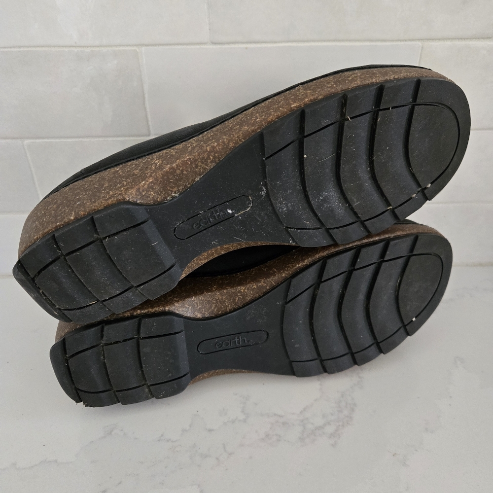 Earth Kolia Round Toe Slip-on Casual Clogs Matte Black Suede Leather Cork Size 9 - Picture 6 of 9
